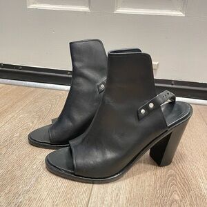 Rag & Bone Wyatt Slingback Black Leather Peep Toe